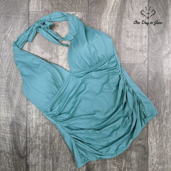 La Blanca Island Goddess Underwire Tankini Top Size 4 - Picture 3 of 4